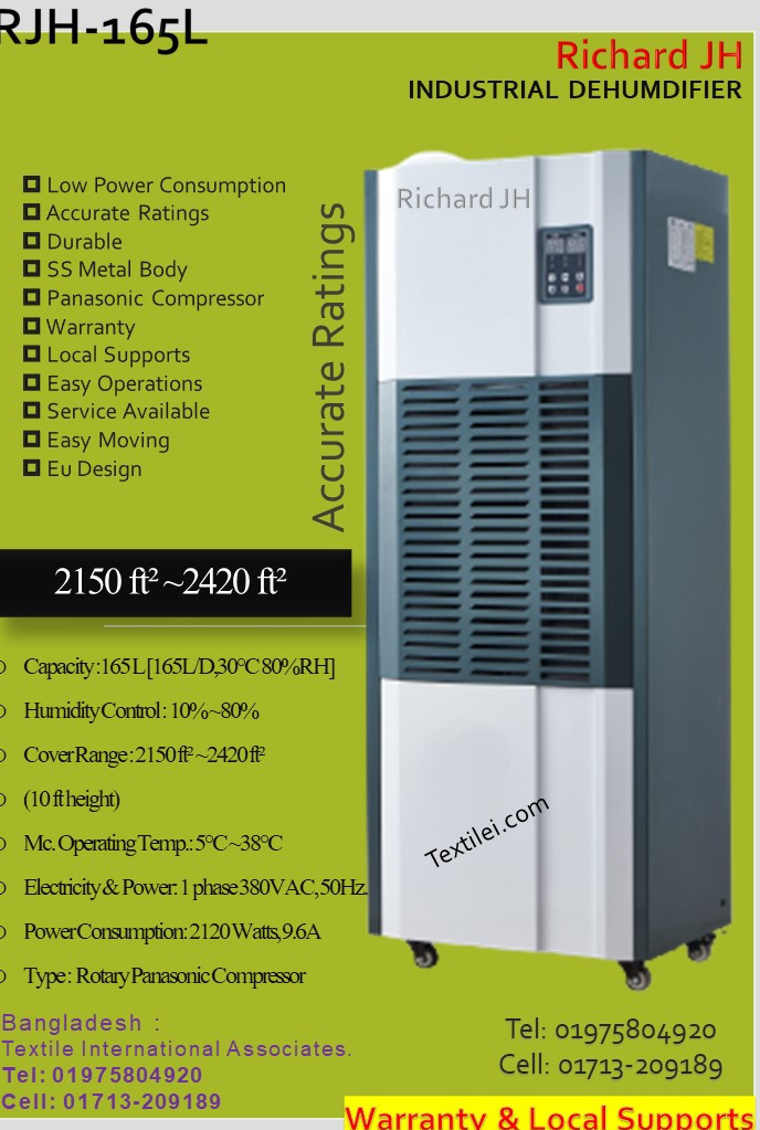 Dehumidifier 165L/D industrial 