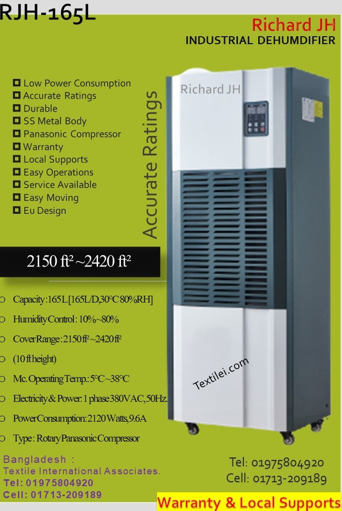 Dehumidifier 165L/D industrial 